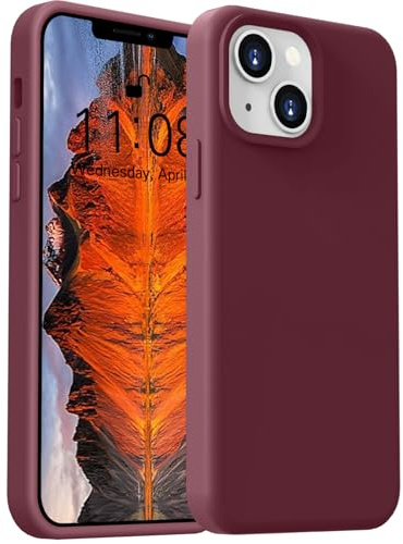ColasGalys für handyhülle iPhone 13 /iPhone 14 Hülle Premium Silikon Mikrofaserfutter Schutzhülle Anti-Fingerabdruck Kratzfest Kameraschutz Stoßfest Case für iPhone 13 /iPhone 14 Weinrot