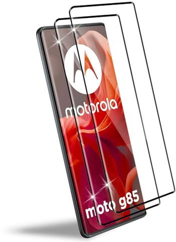 HidWee Cristal Templado Compatible con Motorola Moto G85 5G/Edge 50 Fusion/Edge 60/60 Fusion, 2 Pcs Protector de Pantalla [3D Cobertura Completa], 9H Dureza Anti-Arañazos Vidrio Templado