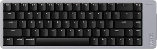 Flow2 Low-Profile Mechanik-Tastatur(US Layout QWERTY ) - Aluminiumlegierung mit pulsartigen Taktil-Schaltern. Aufladbare kabellose Tastatur mit 3 Verbindungsmodi für Windows, MacOS (Spacegrey,68 Keys)