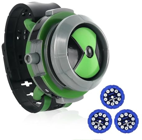 Orizizhic Projektionsuhr Spielzeug Kompatibel mit Omnitrix 10 Ben, Einstellbare Omnitrix Projektionsuhr Ben 10 Kinder Analog für Mädchen Jungen Kinderspielzeug Wa-tch Weihnachten Geburtstagsgeschenke