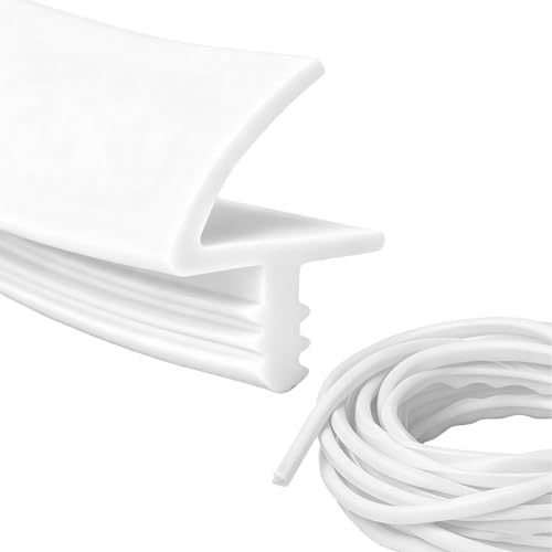 Türdichtung 10m, Türstopper TPE Gummidichtung für 3mm Nut und 11mm Falz, Frei zuschneidbare Innentürdichtung Gummi für Schallschutz Feuchtigkeitsbest & Kratzschutz Türrahmen(Weiß, 10m）