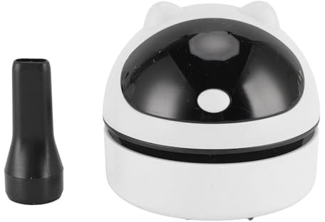 Fdit Mini Rechargeable Desktop Vacuum Cleaner Strong Suction for Computer Keyboard Piano USB Charging Portable Lightweight for Office Home Black (White)