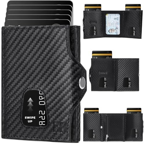 FOMAX Slim Wallet Geldbörse Mini Herren mit Münzfach RFID Schutz Kartenetui | Kartenetui Kreditkartenetui, Portmonee Geldbeutel Portemonnaie