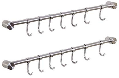 eforwish 304 Edelstahl Küchenleiste Haken Kleiderbügel Wand montiert 7 Hooks,2 Pack 7 Hooks,2 Pack