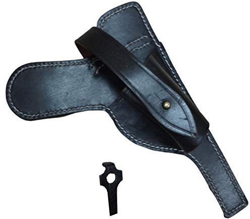 P08 Luger Fallschirmjäger-Lederholster mit Take-Down-Werkzeug - Dunkelbraun