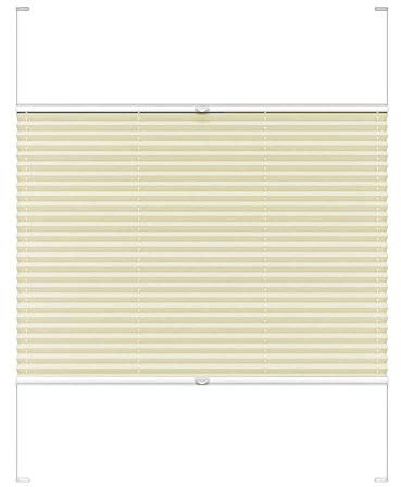Victoria M. COSIFLOR Plissee nach Maß VS2 für Fenster und Türen, Sonnenschutz Sichtschutz, mit Seitenführung, 901-1000 mm Breite x 1001-1100 mm Höhe, Hellbeige