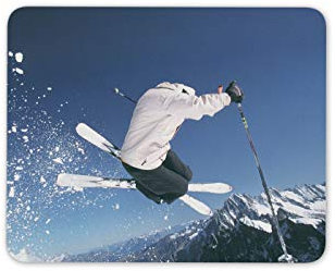 Ski-Sprung Mauspad Pad - Skifahrer Skifahren Wintersport Schnee Computer-Geschenk # 12459