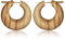 viva-adorno 1 Paar Holzohrringe Holz Creolen Olivenholz natur braun Horn Pinohrringe CE15, groß 28mm
