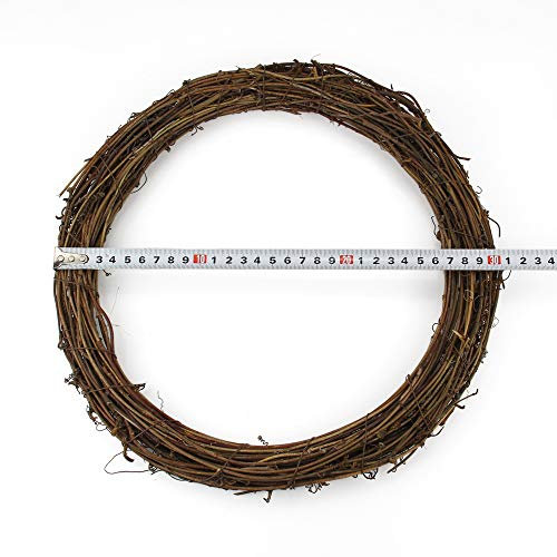 LWINGFLYER Natural Grapevine Wreath DIY Crafts Rattan Wreaths for Christmas Door Hanging Wall Window Holiday Festival Wedding Decoration (1, 11.8inch/30cm)