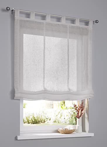 Raffrollo Schlaufenrollo Brondby Taupe halbtransparent Breite 60 cm x Höhe 145 cm