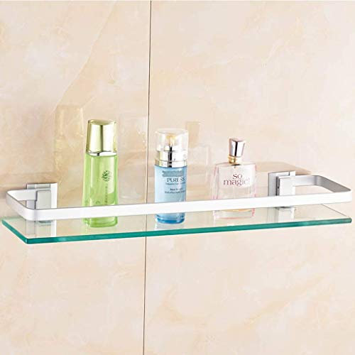MKKSLR Moderne 8mm Gehärtetem Glas Wand Schwimm Bad Regal Edelstahl Lagerung Display Raum Regale 5,9 (größe: 40 cm)