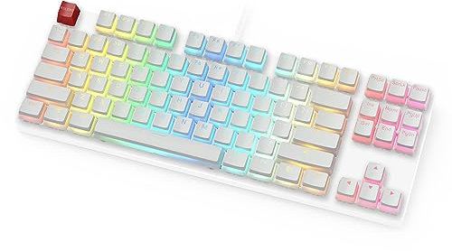 Glorious Teclas Aura para PC Gaming Race - 105 Teclas, ANSI, diseño de EE. UU., Color Blanco