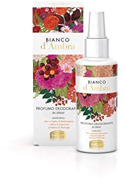 Helan, Bianco d'Amra, Deodorant für Damen, mildes Spray, ohne Aluminiumsalze und Alkohol, Dermopurifizierend und adstringierend, atmungsaktiv, mit ätherischen Ölen, 100 ml, hergestellt in Italien