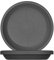 BigDean 3X Blumentopf Untersetzer Ø 24 cm Farbe Anthrazit Kunststoff Blumenuntersetzer Blumentopfuntersetzer passend zu Ø 25 cm Blumentöpfen