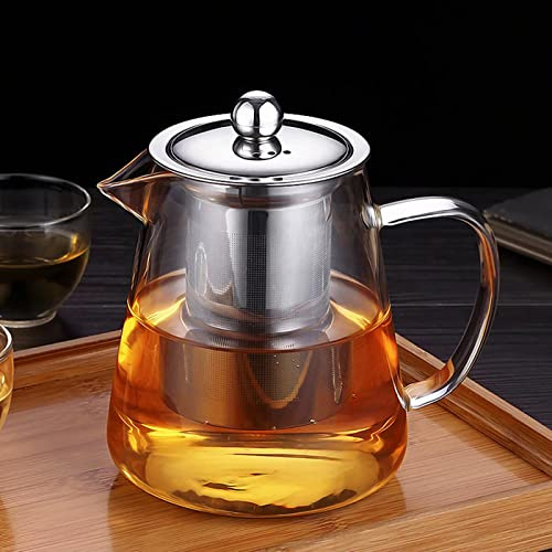 OBOR Tea Pot, Glass Teapot with Infuser, Teapot for Blooming and Loose Leaf, Small Teapot for 1 at Home/Office (S-550)