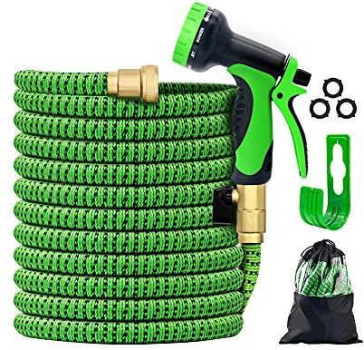 YJKJ Gartenschlauch Flexibel, Gartenschlauch, 3-Fache Erweiterung Gartenbewässerung Wasserleitungsset,25ft