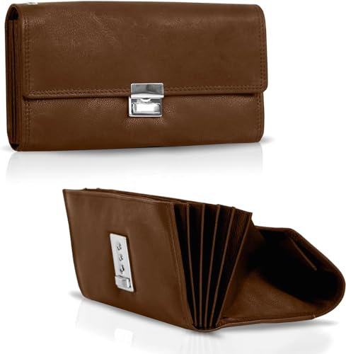FLEXIBILITE Kellner Geldbörse Kellnerportemonnaie Echt Leder Zertifiziert [2026] RFID | Kellnerbörse Kellnergeldbeutel aus Leder | Bedienungsgeldbeutel Taxi Portemonnaie Braun