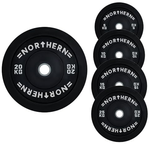 Olympic Weight Plate Disc Rubber Coated Cast Iron Bumper Weight Lifting Plates Vinyl Set for Deadlift Barbells Dumbbell Bars Strength Training Home Gym Fitness Workout 5,10,15,20KG Single & Set