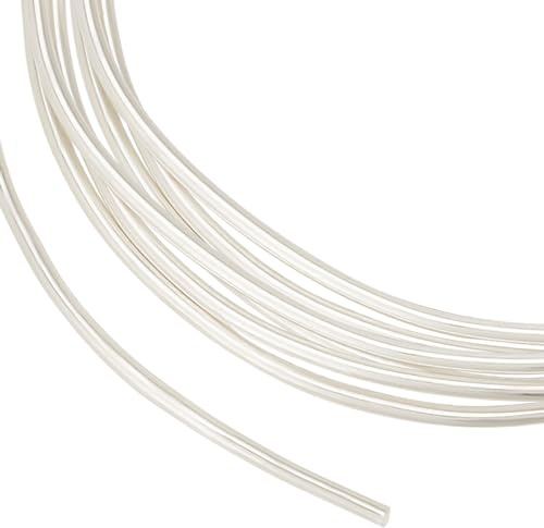 BENECREAT 18 Gauge Pure Silver Sterling Wire - 1.64 Feet Round Craft Wire for Jewelry Making, Spool Projects, Bracelets and Earrings