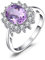 JewelryPalace Prinzessin Diana Kate Middleton Edelstein Echt Lila Amethyst Ring, Verlobungsring Eheringe Promise Ring Silber 925 Damen, Silberringe Damenring Antragsring Ringe, Damen Schmuck 49