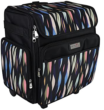 Everything Mary 2022 Scrapbook Rolling Totes, Black Abstract