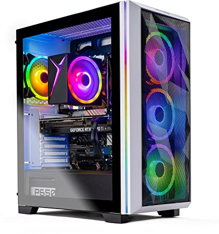 Skytech Chronos Gaming PC Desktop - AMD Ryzen 7 5700X 3.4GHz, NVIDIA RTX 4070 Ti, 1TB NVME SSD, 16GB DDR4 RAM 3200, 750W Gold PSU, 11AC Wi-Fi, Windows 11 Home 64-bit
