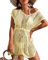 Rayson Mujer Vestido de Playa Ganchillo Bikini Cover up con Cuello en V Cubrir Blusa Camisolas Traje de Baño Vestido Punto Hueco(Beige)