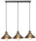 iDEGU 3-flammige Pendelleuchte Industrielle Hängelampe Stil Edison Vintage Pendellampe mit 22cm Metall Lampenschirm E27 Fassung Bronze Hängeleuchte für Esszimmer Küche Wohnzimmer (Balken)