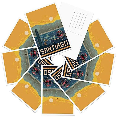 gaeaverse Santiago Chile Landschaft Postkarten Vintage Postkarten 9pc/Set Welt Städte Grußkarten für Business Welt Reise Landschaft Postkarte Dekor Geschenk