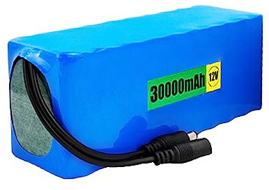 WILLQ DC 12V 6000mAh 9000mAh 12000mAh 18000mAh 24000mAh 30000mAh Rechargeable Lithium Li-ion Battery 12 Volt Spare Battery for 12 V Electric Device Backup Battery,12V30000mah