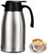 2.2L Thermal Coffee Carafe Jug, Insulated Coffee Pots,Double Walled Vacuum Insulated Jugs with Press Button Top, Stainless Steel Thermal Tea Carafe Flask for Hot and Cold Drinks-Stainless Steel