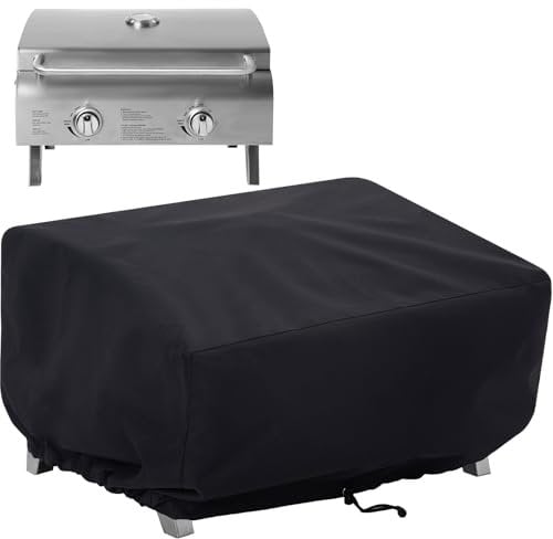 NOELIFE 24 Inch Tabletop Grill Cover for Cuisinart CGG-306/ CGG-059, Pit Boss 75275/ PB336GS/ PB100P1, Waterproof Outdoor BBQ Grilling Griddle Accessories, Black (Cover Only)