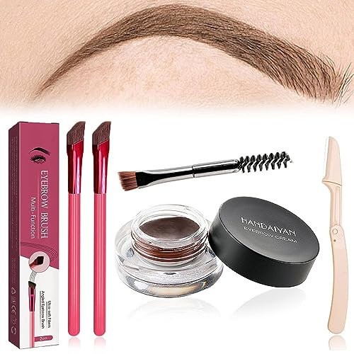 Donubiiu Anjoize 4d-Laminiertes Augenbrauen-Home-Grooming-Kit, 4d Laminierte Augenbrauen, Augenbrauenstift, Brow Stamp Brush, Augenbrauenbürste Mit Farbe, Eyebrow Brush (Light Brow Set)