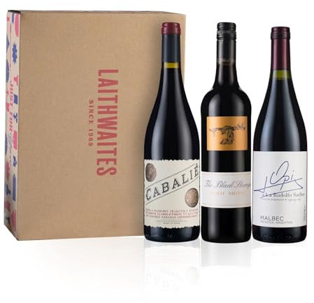 Laithwaites Classic Red Wine Trio Gift Set - Case of 3 Bottles - (75cl) - Australian, French and Italian Variety - The Black Stump Durif Shiraz, Cabalié & Pillastro Primitivo Puglia