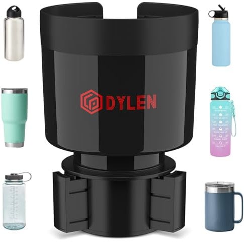 DYLEN Cup Holder Expander for Cars, Car Cup Holder Expander Adapter with Adjustable Base, Fits Large Drink Bottles 0.5-1.4 L (7.0-10.5 CM)