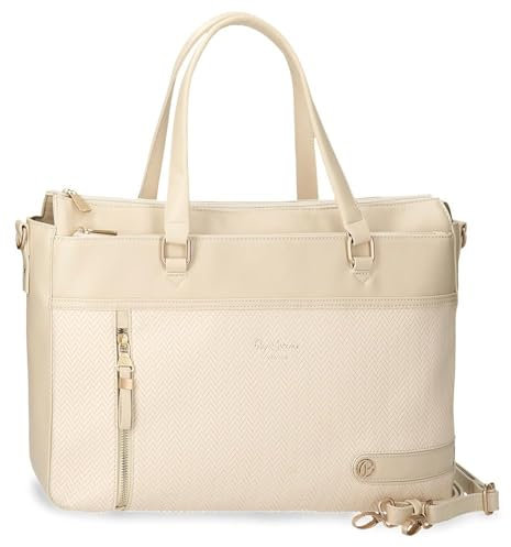 Pepe Jeans Sprig lässiger Damenrucksack, Handtasche, Geldbörsen und Geldbörsen, RFID-System, Kunstleder von Joumma Bags, Beige, Talla única, Koffer