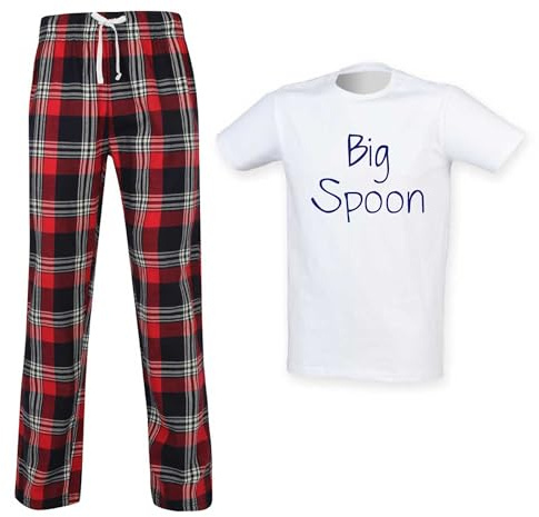60 Second Makeover Limited Big Spoon Little Spoon Couples Matching Pyjama Tartan Set Couples Twinning Family