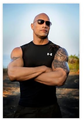 TINGTOEO Leinwand-Poster, Motiv: Schauspieler Dwayne Johnson 2, Wandkunst, Dekordruck, Gemälde für Wohnzimmer, Schlafzimmer, Dekoration, ungerahmt, 30 x 45 cm