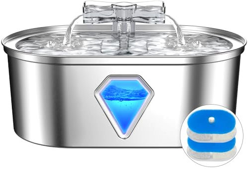 WHDPETS Fontaine a Eau Chat, 3.5l Grand Capacité, Fontaine a Eau Chat sans Fil Pompe Ultra Silencieuse, Système de Filtration Amélioré Convient à Plusieurs Animaux de Compagnie