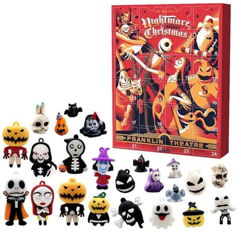 Raveparty Halloween Adventskalender, Halloween Countdown Nightmare Before Christmas Adventskalender mit niedlichen Spielzeugen für Halloween Horror Party (A)