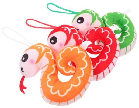 GOOHOCHY 3st Sternzeichen Schlangenpuppe Chinesisches Schlangen-plüschmaskottchen Neujahrs-schlangenplüschornament Chinesisches Sternzeichen Schlangen-plüschtiere Pp Baumwolle
