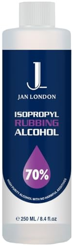 JAN LONDON Isopropyl Rubbing Alcohol, IPA 70% – Versatile Antiseptic & Cleaner for Wounds, Surfaces, Electronics – Quick-Drying, Residue-Free, 250ml