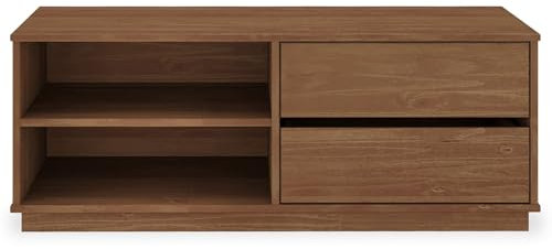 IDIMEX Lowboard Maite, Kastanie Farben aus Massivholz - TV-Board mit 2 Schubladen und 2 Ablagefächern, TV Unterschrank, Fernsehboard, TV Kommode 110cm