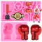 RFGHAC Boxing Sports Silicone Moulds Boxer Boxing Gloves Helmet Belt Chocolate Fondant Mould for Cake Decorating Cupcake Topper Candy Polymer Clay Gum Paste Set of 2