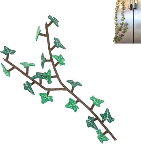 English Ivy Fridge Magnet with Articulating Stem, 3D Printed Magnet Ivy Fridge Magnet with Articulating Stems, Funny Fake Ivy Fridge Magnets for Home Kitchen Office, Gift for Plant Lover (1Pcs)