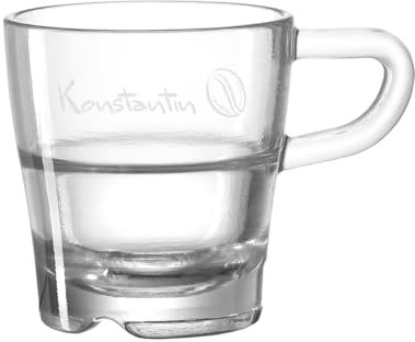 Herz & Heim® Gravierte Espressotasse, 70 ml, 5,6 cm x 6 cm, personalisiert (Kaffeebohne)