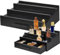 Parfüm-Organizer, 3 Etagen, schwarzes Holz, Parfüm-Display mit Schublade und verstecktem Fach, minimalistischer und eleganter Parfüm-Ständer, Organizer für Köln, Deodorant, Lotion, Köln-Organizer für