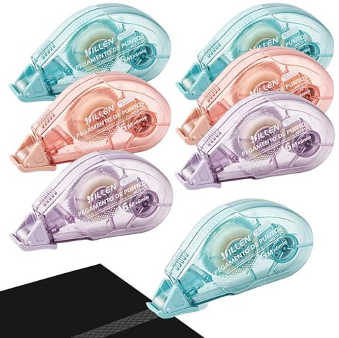 6 Stück Kleberoller Doppelseitig Selbstklebend, Fotokleber Klebemaus Maus Stempelzubehör für Scrapbooking Fotoalbum Kartenherstellung Basteln Schule und Büro, 6mm x 6m