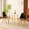 H.J WeDoo Rund Esstisch mit 2 Stühle Essgrupp, 80cm Küchentisch und 2er Set Esszimmerstühle Esszimmergruppe Sitzgruppe für Küche Wohnzimmer (Weiß Tisch+2 Schwarz-Gold Stühl)