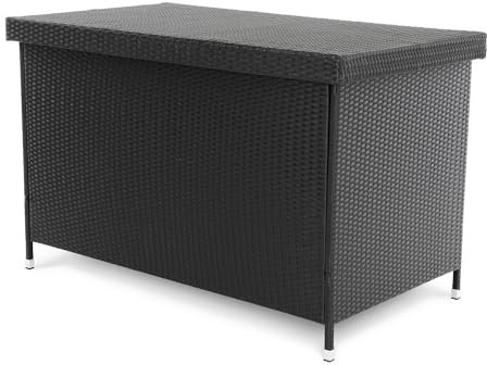 di volio Gartenbox Varise, Auflagenbox 740 L, für Kissen oder Gartengeräte, mit abschließbarem Deckel, wasserdicht & wetterfest, bis 220 kg (Schwarz)